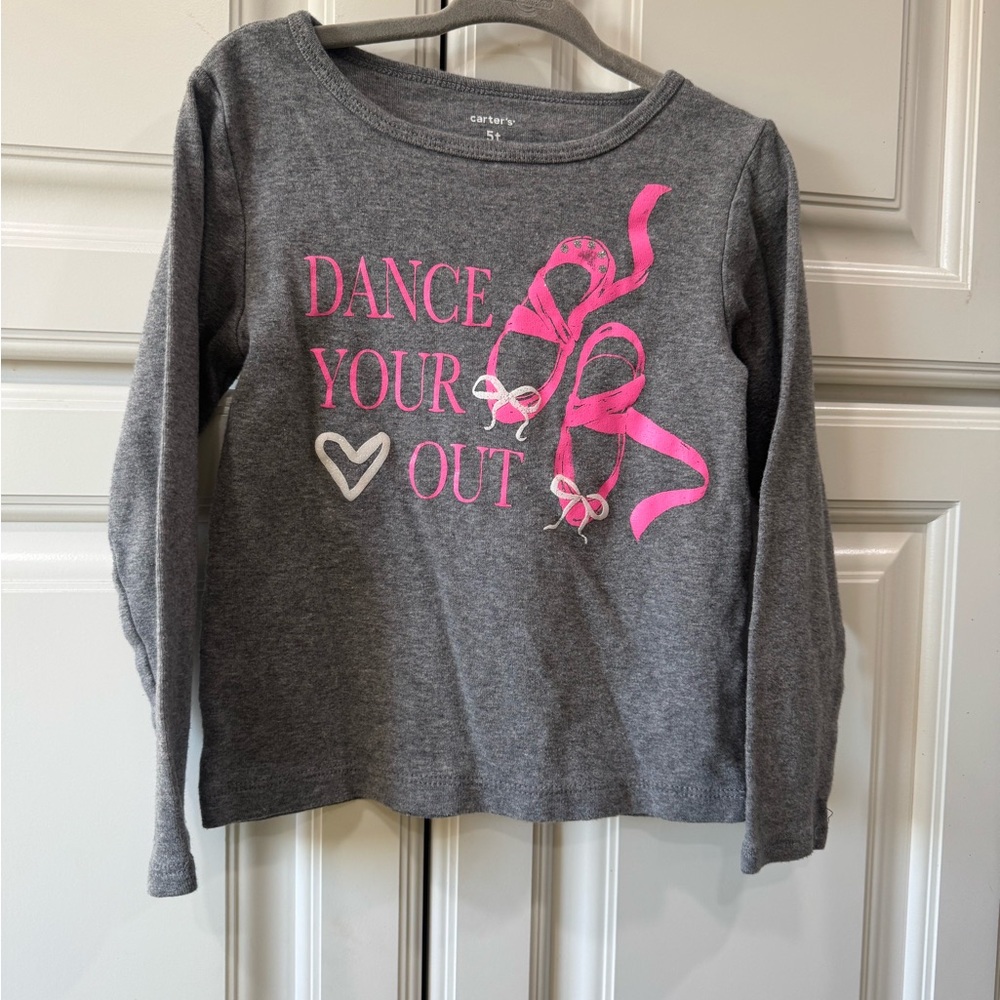 Carter's Gray Tee with Pink Graphic